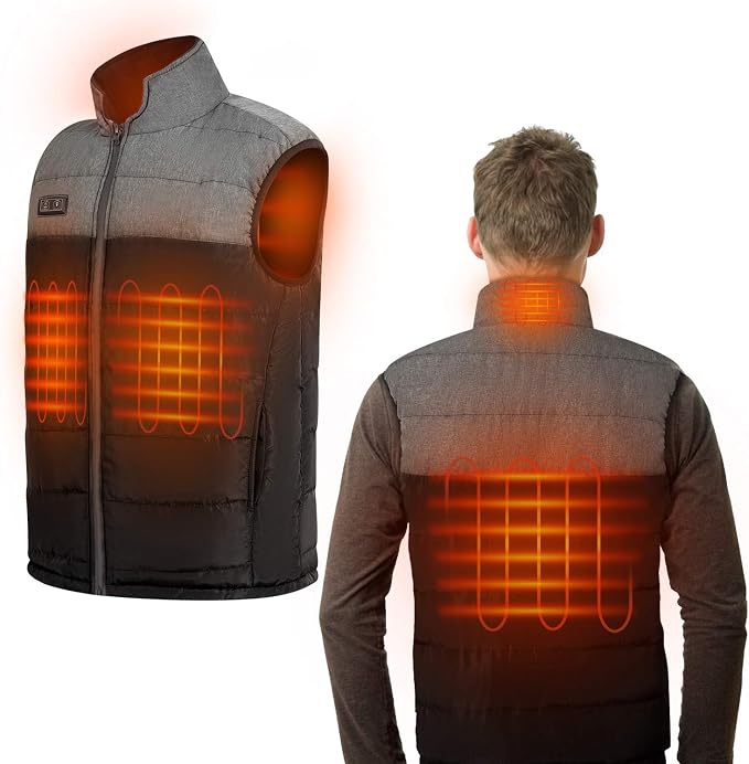 Gilet Chauffant Homme Avec Batterie 10000mAh – 8 Zones De Chaleur, 3 Niveaux – Pour Ski, Moto, Pêche - 2