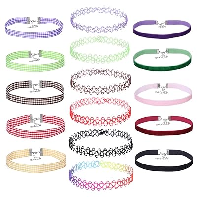 Tpocean 16 Pcs Arc En Ciel Tatouage Collier Tour De Cou