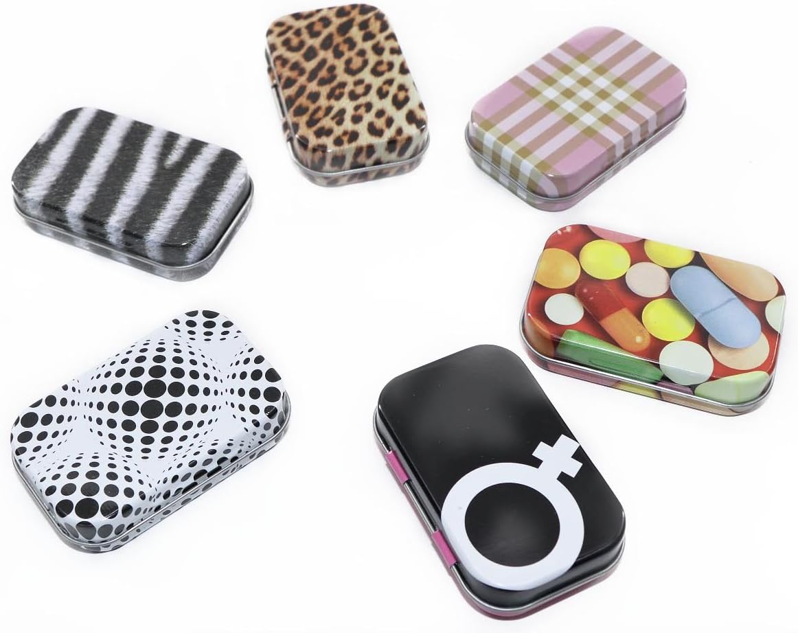 rmb Pop Up® Set of 6 Small Metal Pill Box Available in Various Designs