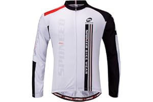 sponeed Men's Bicycle Shirts Long Sleeve Biker Jerseys Full Zipper Winter Cycling Gear Breathable