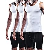 NELEUS Men's 3 Pack Athletic Compression Under Base Layer Sport Tank Top