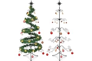 Arrowbash 6ft Wrought Iron Christmas Tree Ornament Display Stand Metal Holder Hanger Wire for Holiday Display Supplies Decorations Gift Easy Assembly