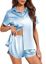 Ekouaer Silk Pajama Set for Women Bridesmaid Pajama