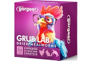 Gargeer Dried Mealworms, 5LB of High Appealing Protein Content, Low Waste, Year-Round Nutrient-Dense Food Source. No Artificial Additives or Processing, No Sugar, with Low Risk of Choking. Enjoy!