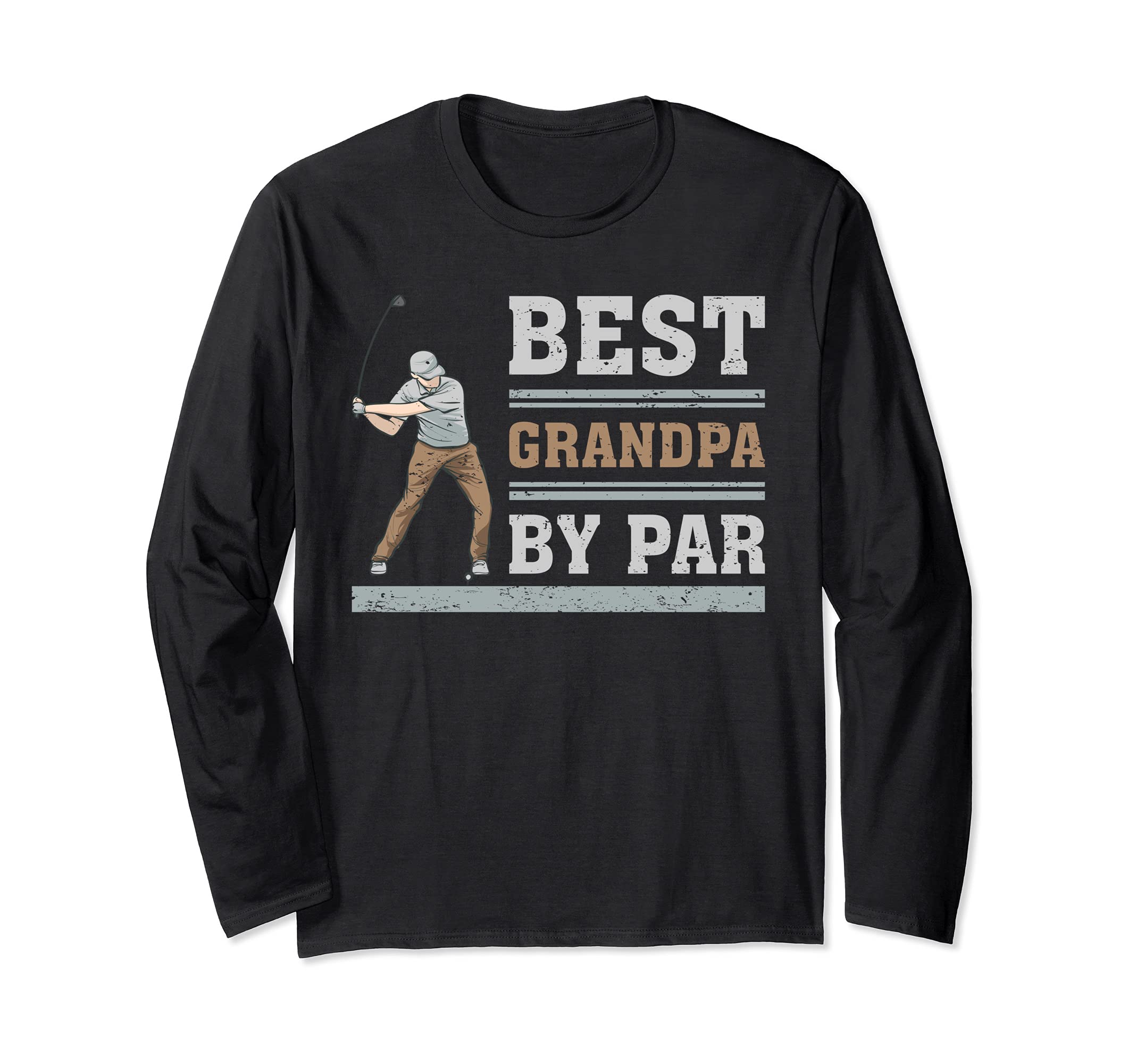 Best Grandpa By Par Golf Grandad Golfing Father's Day Long Sleeve T-Shirt