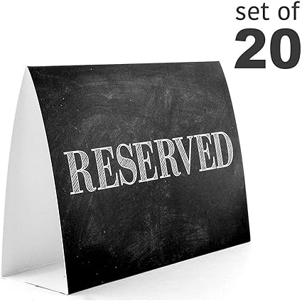 Amazon.com: 20 Pack Rustic Reserved Table Sign With Name Line ...