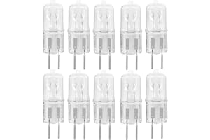 12VMONSTER 10 Pack Clear Lense Dimmable Q75/G5.3/CL/120V G5.3 JCD 75 Watt Halogen Light Bulb Electric Bulbs Replacement Candle Warmer Aroma Therapy Spa Oil Lamp Incense Diffuser Wax Burner Bulb G5.3 CL 75W