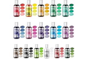 PANDALAB Gel Food Coloring Set - 16 Colors Concentrated Vibrant Edible Food Grade Dye for Baking, Cake, Cookie Decorating, Fondant, Icing, Frosting, Macaron, DIY Crafts - 10.82 fl.oz (20ml/Bottle)
