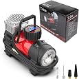 Portable Mini Tire Inflator Air Compressor – 12V DC, 140W, 150 PSI, With Pressure Gauge, Gold Color
