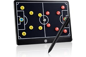 Magnetic Soccer Coaching Board Laelr 16 inch LCD Soccer Coach Tactical Board with Stylus Pen 27 Magnetic Marker Kits Football