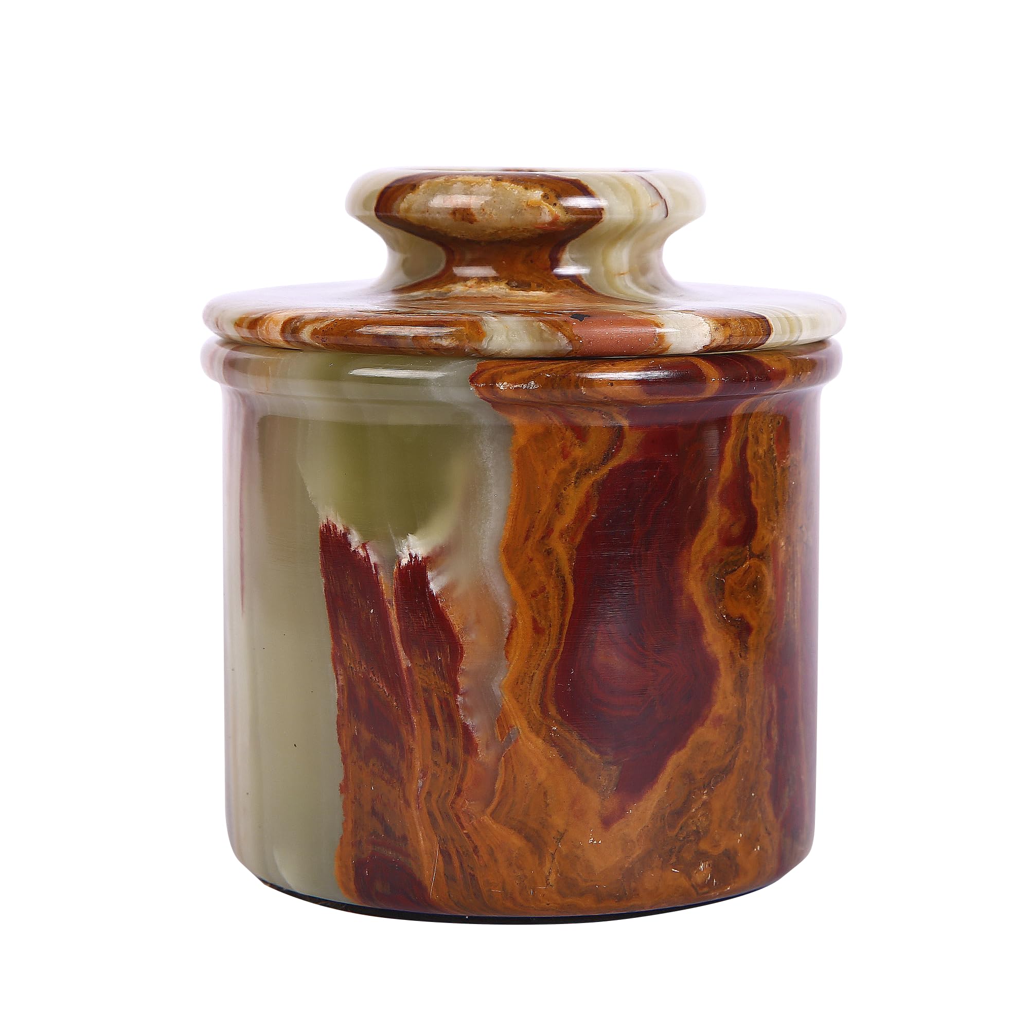Marble Hives Butter Crock with Lid- Perfect Butter Keeper Crock- Classic Butter Bowl- Stylish French Butter Keeper - Purely Handcrafted Natural Marble (Onyx Green, 5) — image 1