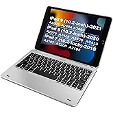 Arteck iPad 9th Gen (10.2-inch, 2021) Keyboard Case, Ultra-Thin Bluetooth Keyboard with Folio Full Protection Case for Apple 10.2-inch iPad 9 (2021) 8 and 7 with 130 Degree Swivel Rotating