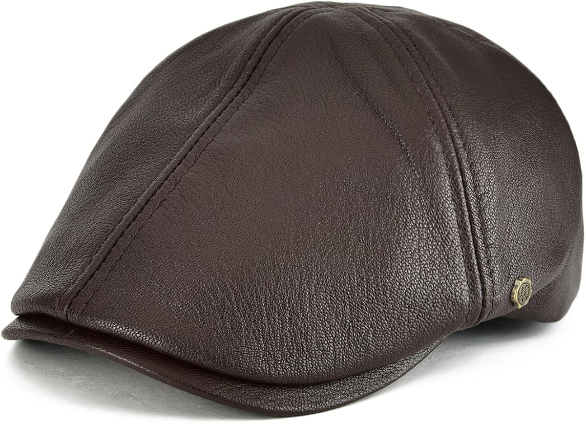 leather pageboy hat