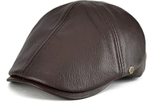 VOBOOM Leather Ivy Newsboy Caps 6 Panel Cabbie Beret Hat