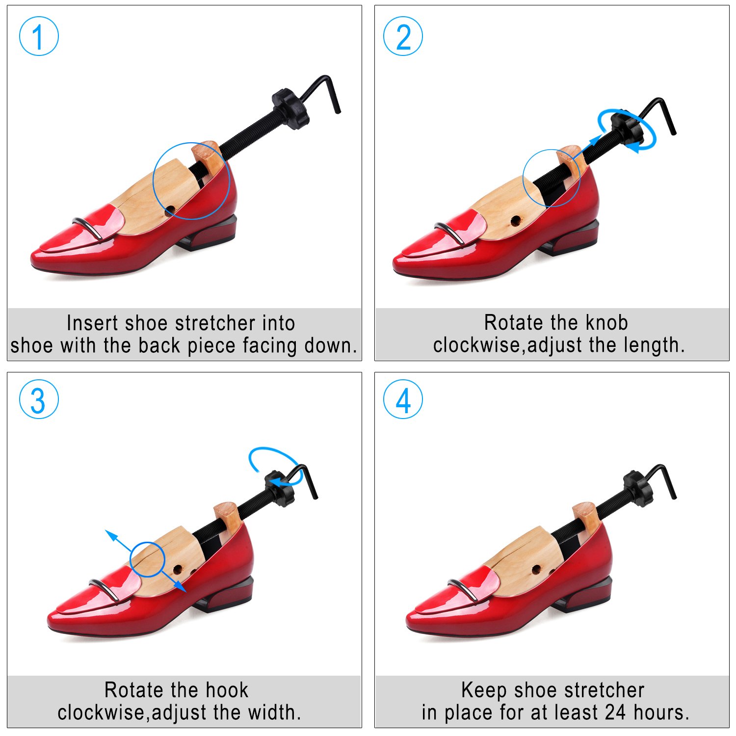 KevenAnna Pair of Premium Professional 4-way Shoe Trees, Shoe Stretcher for Men or Women