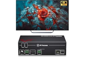 V AV ACCESS AV Access 4K HDMI Extender Over TCP/IP, AV Over IP Encoder with Video Wall up to 8X8, 395ft (120m), Plug & Play Without Configuration, Visual Control, Video Matrix, PoE, RS-232