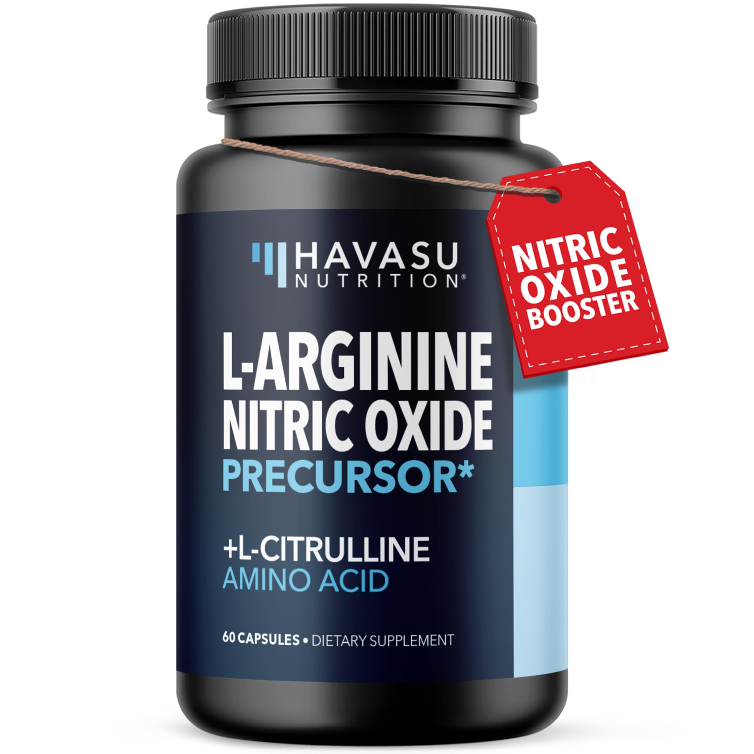L-Arginine Capsules with L-Citrulline - Nitric Oxide Supplement - L Arginine and L Citrulline Blend - 60 Count - Vegan, Non-GMO Capsules for Performance, Endurance and Muscle Support - 1 Month Supply