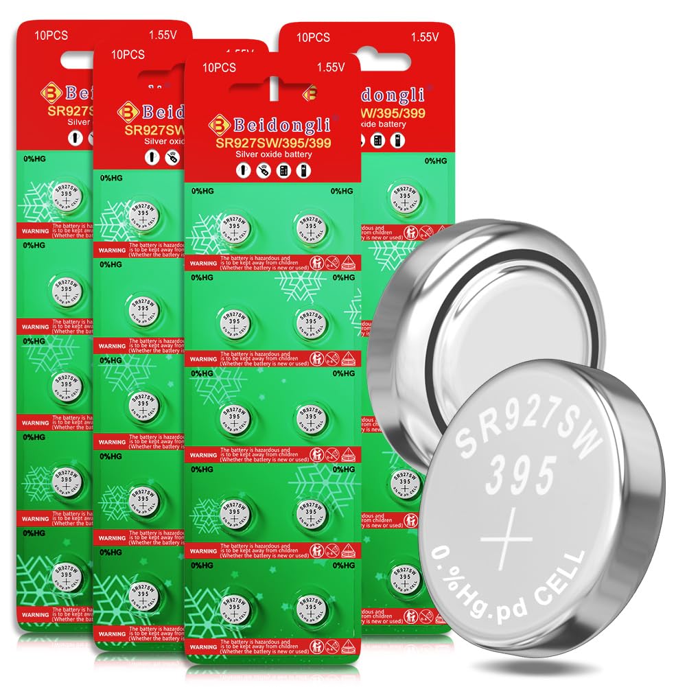 SR927sw 1.5V Button Battery 395 AG7 for Watch Battery Cell Pack of 40【3-Year Warranty】