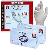SAFESKIN Nitrile Exam Gloves Disposable - 3.5 Mil, Gray, Powder Free Gloves for Medical, Dental, Cleaning, Cooking