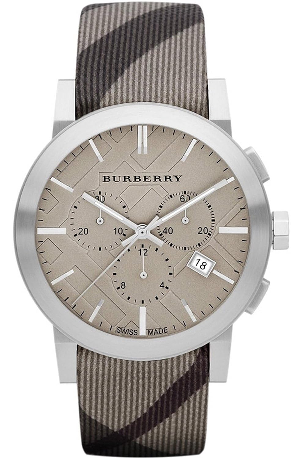 Amazon.com: Burberry Women's BU9358 The City Swiss Chronograph Smoked Check  Strap Watch: BURBERRY: Watches