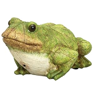 Bits and Pieces - Frog Motion Sensor Statue - Weather Resistant, Hand-Painted Polyresin Sculpture - Garden Decoration