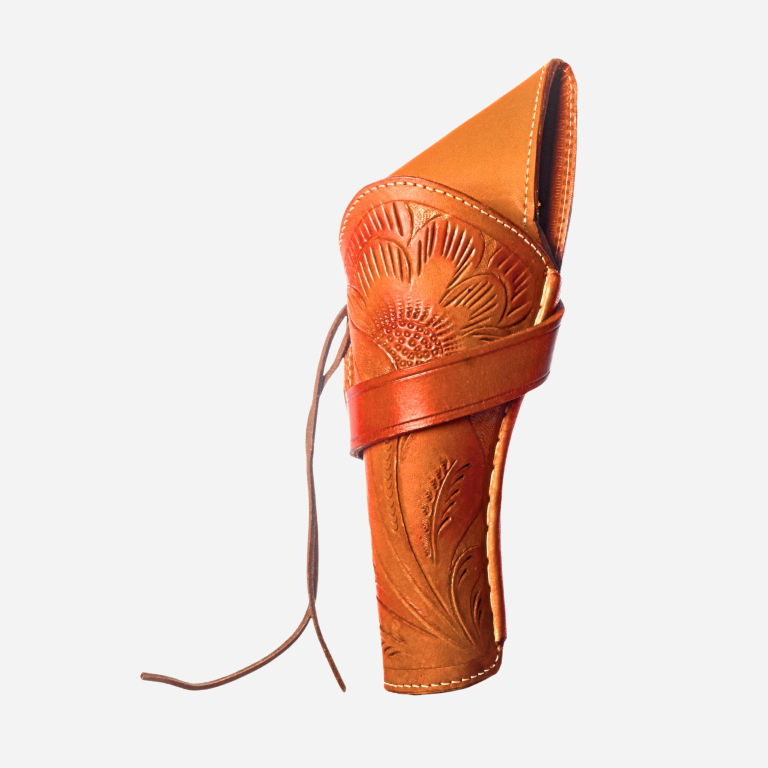 Hulara Full Grain Buff Leather Cross Draw Holster Gun Holder for 22 .38/357 .44/45 Cal Revolver - Western Style Fits 4" to 6" Barrel