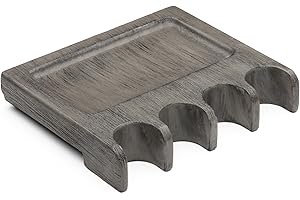 BILLIARDS XPRESS Pool Stick Holder, Portable Claw Rack Holds Sticks Against Table, Bar or Chair Weighted Solid Wood with Rounded Edges and Non-Slip Pad (Gray, 4 Cue Claw)