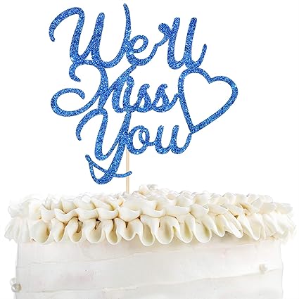 Amazon Com Kakaswa We Will Miss You Cake Topper Retirement Farewell Party Decoration Senior Graducation Party Supplies Navy Blue Toys Games