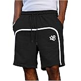 BEAUDRM Men's Athletic Sweat Shorts Workout Gym Shorts Drippy Striped Casual Jogger Running Basketball Streetwear