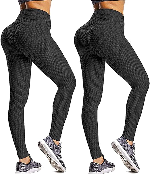 Ox Fit Tummy Flatten Butt Lifting Waist Yoga Pants 2pck Black at Amazon Womenâs Clothing store