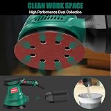 HYCHIKA Orbital Sander 300W 6 Speed 13000RPM 125mm 12 Sandpapers Dust Bag view 2