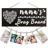 Yunfan Mothers Day Gifts for Nana Nana's Brag Board from Granddaughter Grandson Grandkids Picture Frame Photo Holder Nana Birthday Christmas