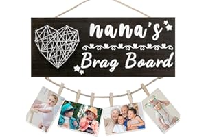 Yunfan Mothers Day Gifts for Nana Nana's Brag Board from Granddaughter Grandson Grandkids Picture Frame Photo Holder Nana Birthday Christmas
