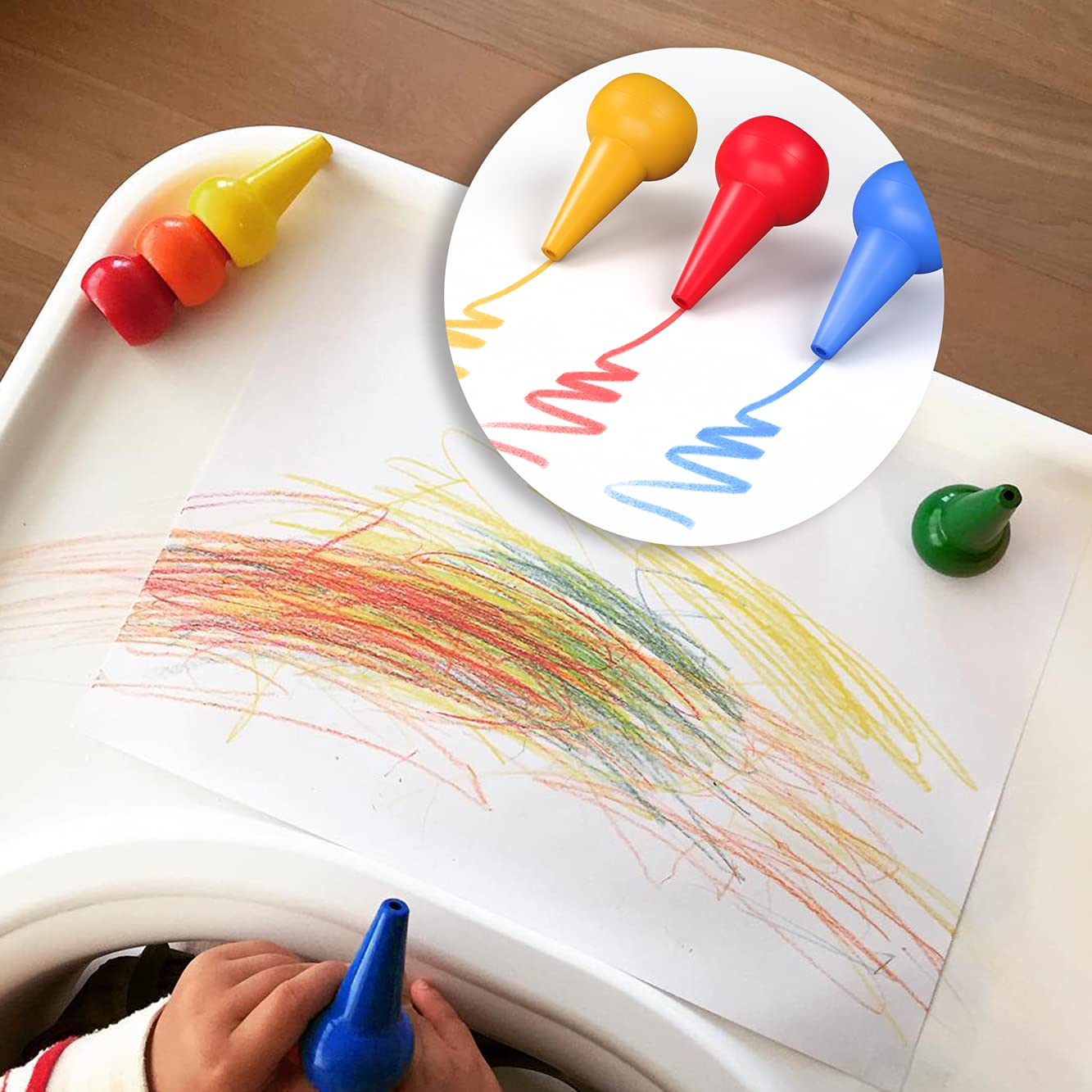 Gibot 12 Colors Toddlers Crayons Palm Grip Crayons, Sticks Stackable Toys Safe for Kids, Children, Boys and Girls