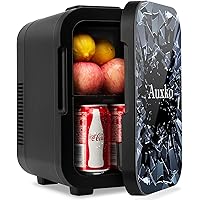 AUXKO Burst Black Personal Mini Fridge 6 Liter/8 Can Portable Small Desk Refrigerator, Compact Cooler and Warmer for…
