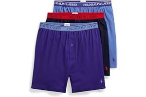 POLO RALPH LAUREN Men's Classic Fit Cotton Knit Boxers, 3 Pack