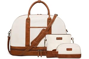 BOLOSTA Weekender Bag for Women Canvas Overnight Bag Large Travel Tote Bag Carry on Shoulder Duffle Bag With Shoe Compartment,Perfect for Travel/Daily Use/Birthday Gift …