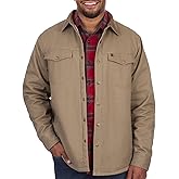 Coleman Sherpa Lined Twill Shirt Jackets for Men (Driftwood, Large)
