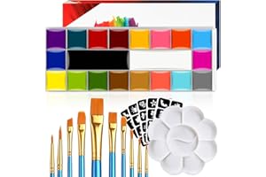 DONGERNIIU Face Painting Kit Oil Palette, Professional Face Paint Flash Non Toxic Safe Tattoo Halloween FX Party Artist Fancy Makeup Painting Kit For Kids and Adult (20 Color-1)