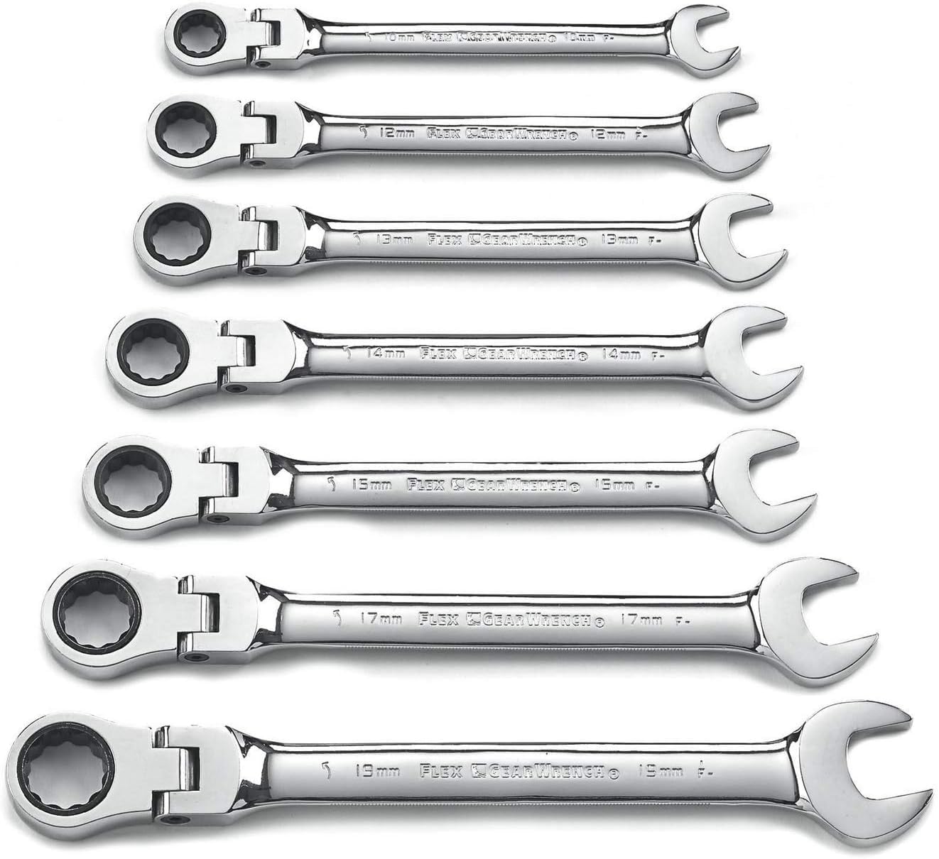 GearWrench 9900D Flex Combination Ratchet Wrench Set 12 Pt., 7 Piece
