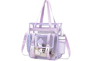 MUSEVOS Clear Tote Bag Stadium Approved 12x6x12, Thickened Heavy Duty PVC Transparent Tote Bag Water Resistant