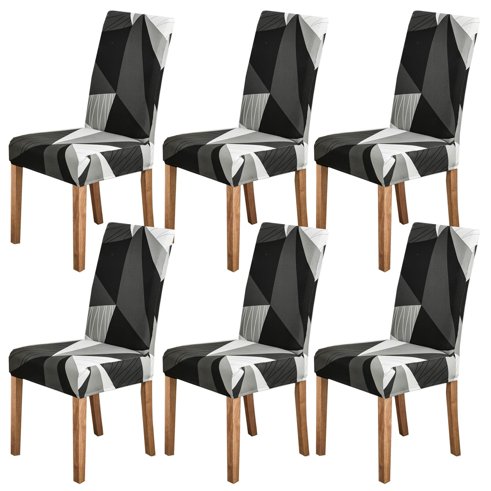 HZDHCLH Chair Covers Set of 4/6 Stretch Modern Chair Slipcovers for Dining Room Kitchen Wedding Party Washable Chair Protector(6pcs, thinking space) — image 1