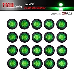 TMH 20 Pcs 3/4 Inch Round Green LED Small Bullet