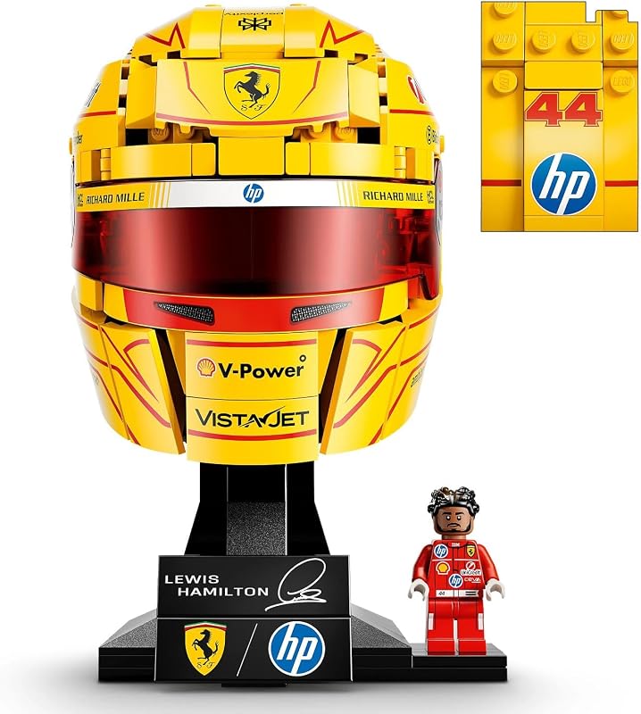 Editions Scuderia Ferrari HP Casque de Lewis Hamilton - Produit F1 - Maquette avec Minifigurine Collector - Décoration Intérieure - Cadeau pour Garçon dès 14 Ans et Adulte Fan d'Automobile 43022