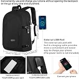 WENIG 17.3 Inch Travel Laptop Backpack Anti Theft USB Charge Port Black view 2