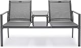 VonHaus Paris Love Seat Grey 2 Seater Textilene Patio Set Garden view 8