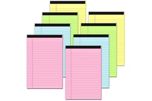 ZAVIKO Note Pads 5x8 Colored Legal Pads, 8 Pack Mini Legal Pads 5x8 College Ruled, Pink Notebook Paper 5x8 Lined Note Paper, Colored Notepads 5x8 Pastel Legal Pad, Small Writing Pads Paper 5x8, 30 Sheets/Pad