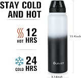 OLDLEY 1L Stainless Steel Water Bottle with 3 Lids Vacuum Insulated view 3