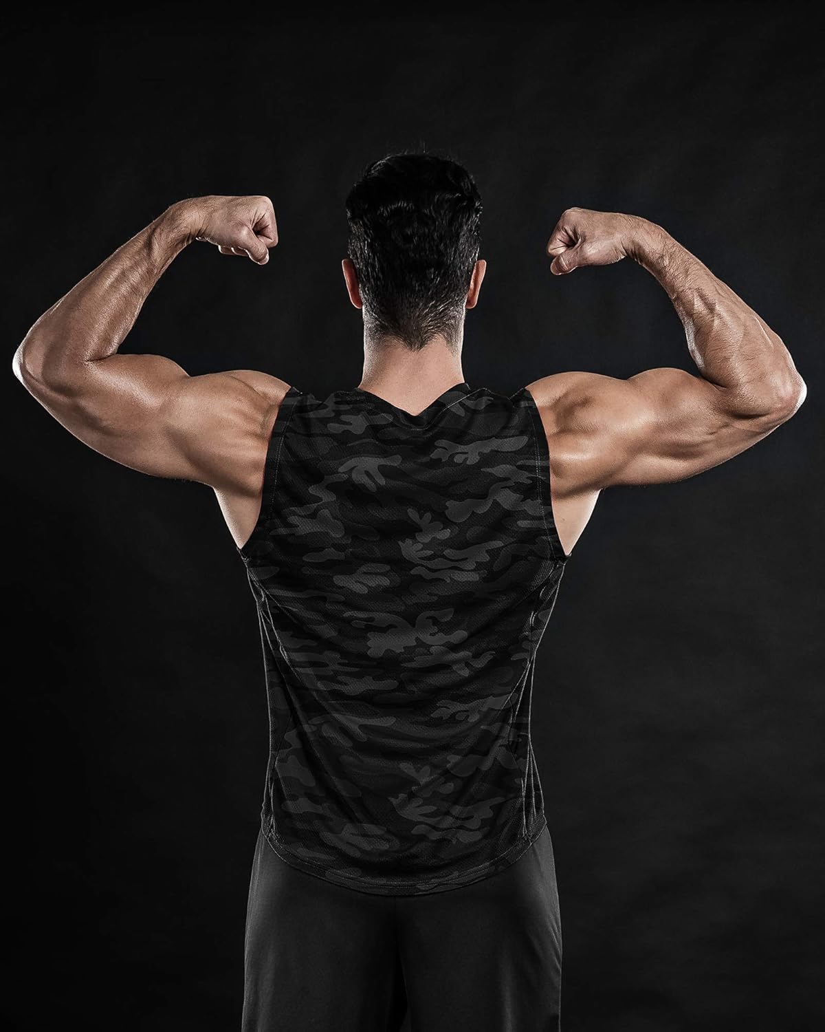 DRSKIN Men's 3 Pack Dry Fit Muscle Tank Tops Mesh Sleeveless Gym Bodybuilding Training Athletic Workout Cool Shirts: Clothing