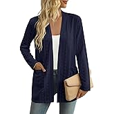 Yincro Women's Lightweight Open Front Cardigan Casual Long Sleeve Loose Cardigans with Pockets